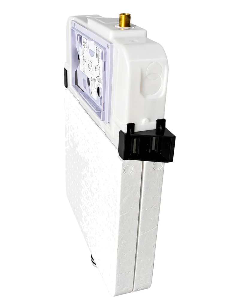 BEFEN BF3008D frameless concealed cistern, three-quarter view