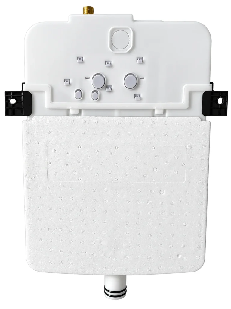 BEFEN BF3008D frameless concealed cistern, rear view
