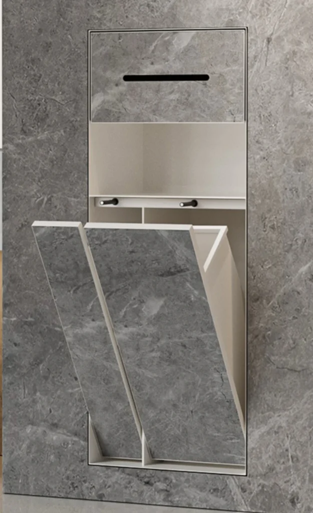 BEFEN BF5508 stainless steel shower niche, cream white finish (Rendering)